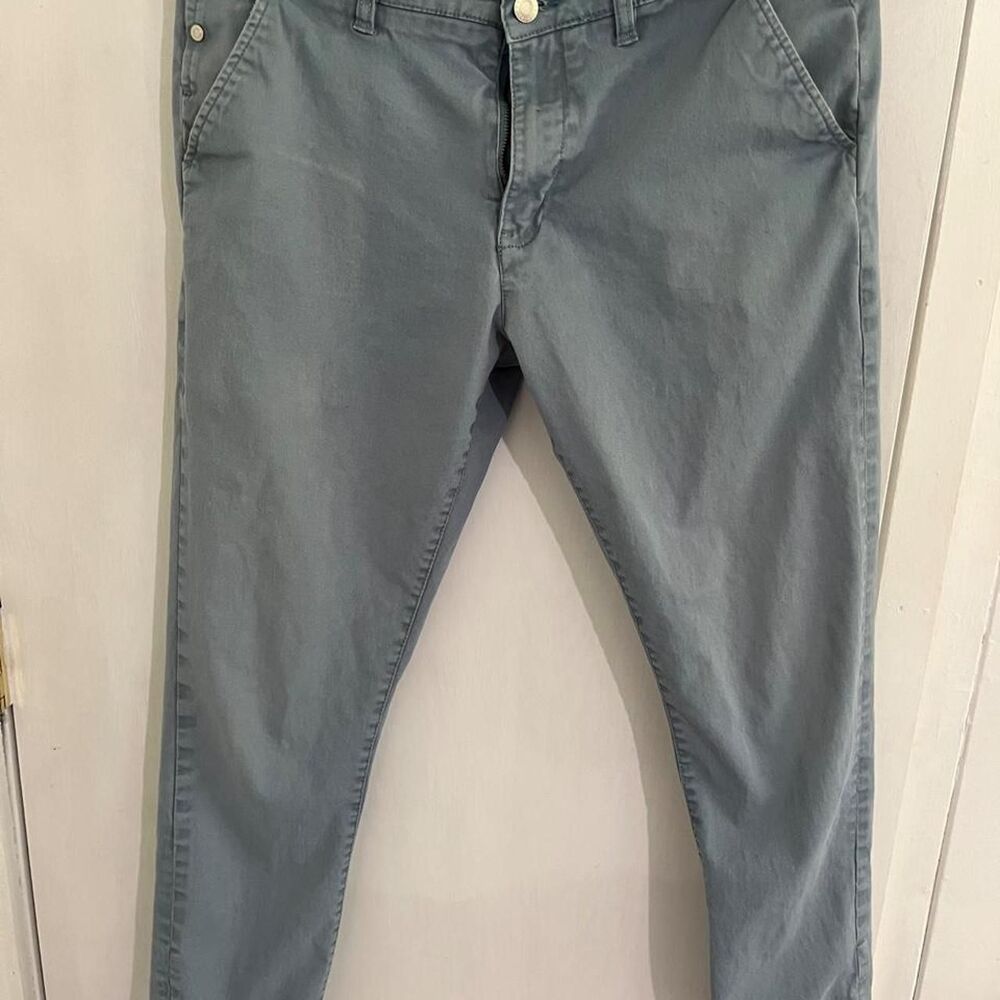 Michael-brandon Men's Blue and Grey Trousers